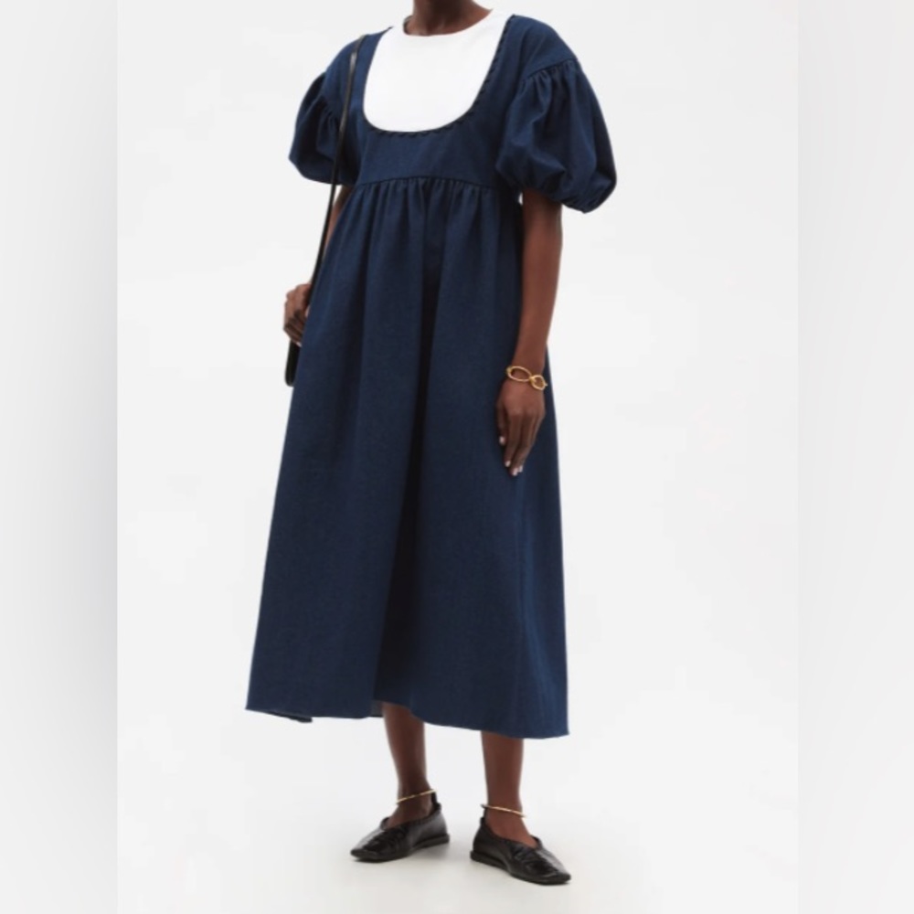 Brand new Kika Vargas denim bib dress size XS